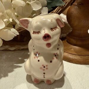 Vintage Shy Pig Figurine Piggy Bank